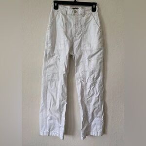 Abercrombie & Fitch White Cargo Pants Lightweight Cotton